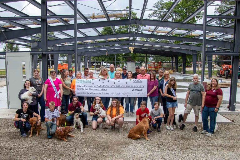 Darke County Junior Fair Dog Committee Presents Check to the Darke County Agricultural Society