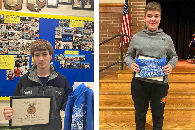 Versailles FFA names two FFA members of the month for November