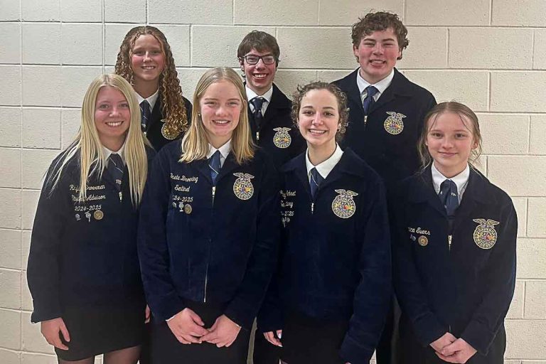 The Versailles FFA competes in the county public speaking contest