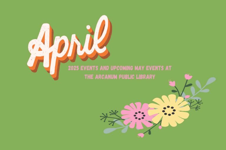 April Community Opportunities at the Arcanum Public Library